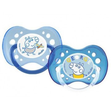 Dodie 2 Sucettes Anatomiques Silicone George Pig 18 Mois et + A81