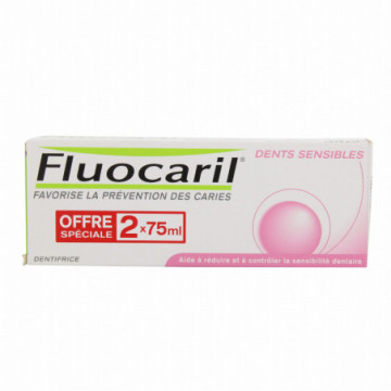 Fluocaril Dentifrice Dents Sensibles 2x75ml