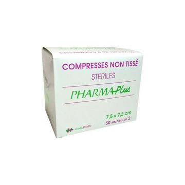 EvoluPharm Compresses Stériles Non Tissées 7.5x7.5cm 50 sachets de 2