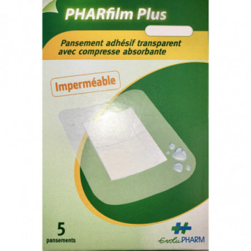 Pansement Adhésif Transparent PharFilm 10x15cm - 5 pansements