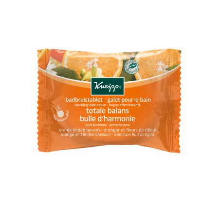Kneipp Bulle d'Oxygène Galet pour le Bain Oranger et Fleurs de Tilleul 1 Galet 80g