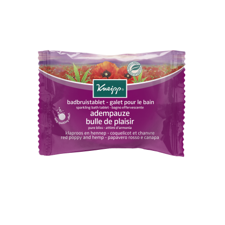 Kneipp Bulle d'Oxygène Galet pour le Bain Coquelicot Chanvre 1 Galet 80g