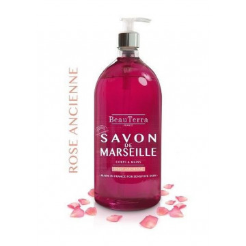 BeauTerra Savon Liquide de Marseille Rose Ancienne 1L