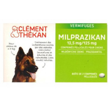 Clement Thekan Milprazikan Chiens 2 comprimés