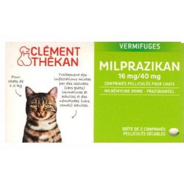 Clement Thekan Milprazikan Chats 2 comprimés