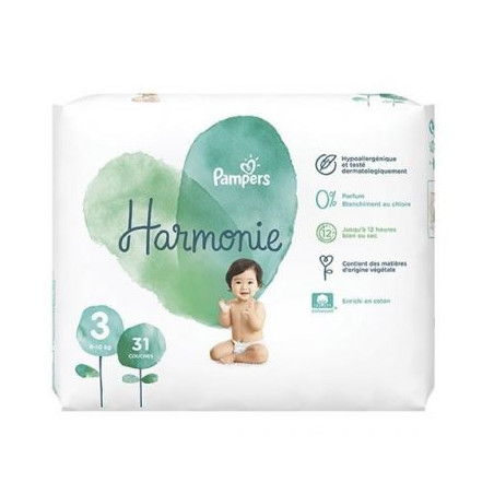 Pampers Harmonie Taille 3 6-10kg 31 couches