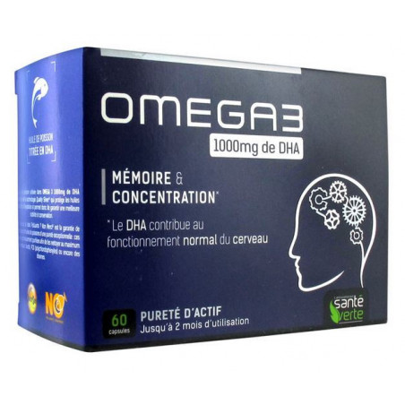 Santé Verte Omega 3 1000 mg de DHA 60 Capsules