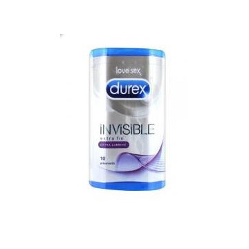 Durex Invisible Extra Fin Extra Lubrifié 10 préservatifs
