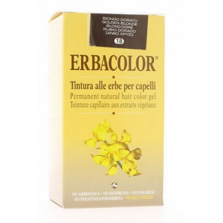 Erbacolor 18 Coloration Capillaire Blond Doré 130ml