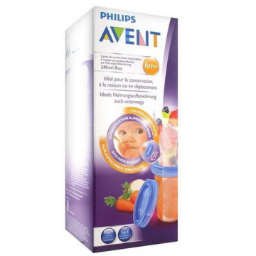 Avent 5 pots de conservation 240 ml