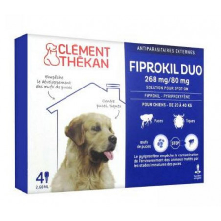 Clément Thékan Fiprokil Duo Chien 20 à 40kg - 4 pipettes 2