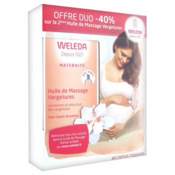 Weleda Maternité Huile de Massage Vergetures Lot de 2x100ml