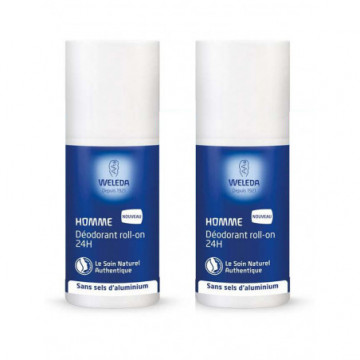 Weleda Déodorant Homme Roll-on 24H Lot de 2x50ml