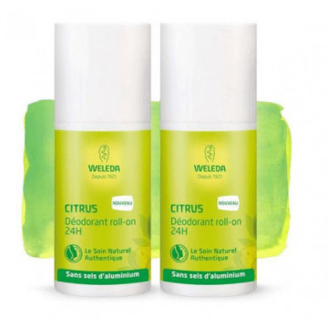 Weleda Déodorant au Citrus Roll-on 24H Lot de 2x50ml