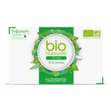 Nutrisanté Infusion Thé Vert à la Menthe BIO 20 sachets filtres