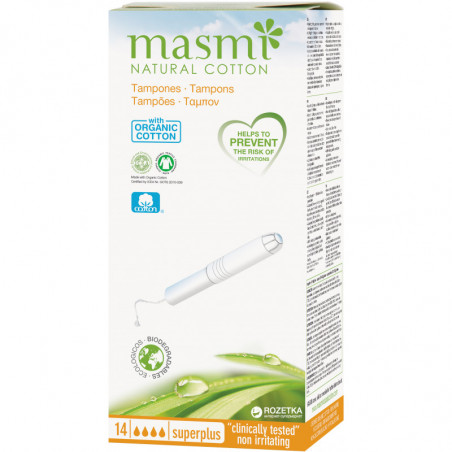 Masmi Tampons SuperPlus BIO avec Applicateur 14 unités