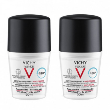 Vichy Homme Déodorant Anti-Transpirant 48H Anti-Traces 2x50ml