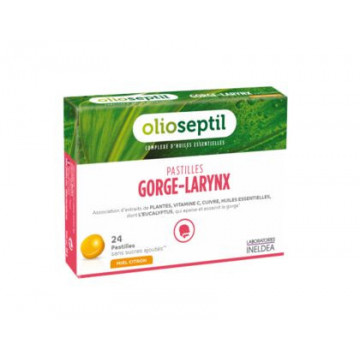 Olioseptil Gorge-Larynx Miel-Citron Huiles Essentielles 24 pastilles