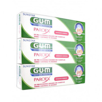 GUM Paroex Gel Dentifrice Lot de 3x75ml