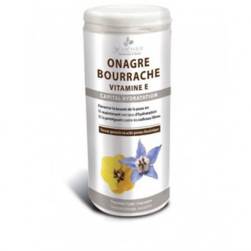 3 Chênes Onagre Bourrache Vitamine E 150 capsules