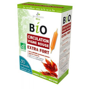 3 Chênes Circulation Vigne Rouge BIO 30 ampoules