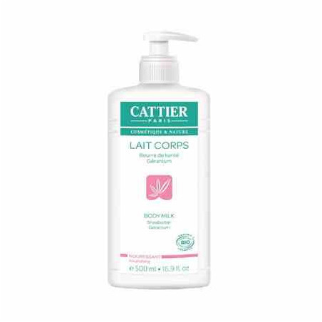 Cattier Lait Corps Hydratant Beurre de Karité Géranium BIO 500ml