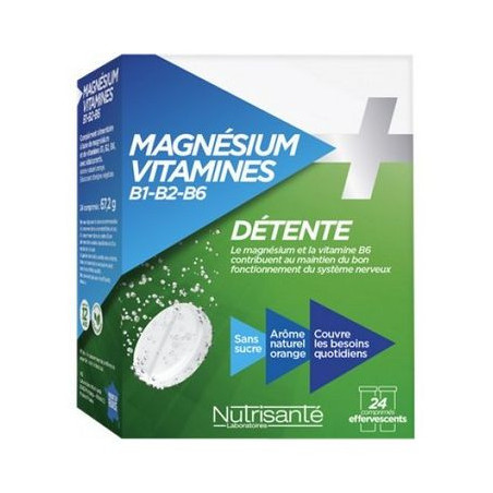 Nutrisanté Magnésium Vitamines B1 B2 B6 24 comprimés