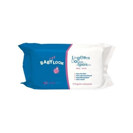 Babylook Lingettes Nettoyantes Douces et Epaisses 72 lingettes