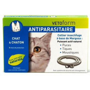 VetoForm Collier Antiparasitaire Insectifuge Naturel Chat Chaton