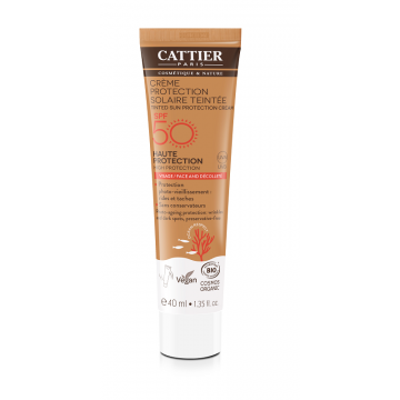 Cattier Crème Protection Solaire Teintée SPF 50 40ml